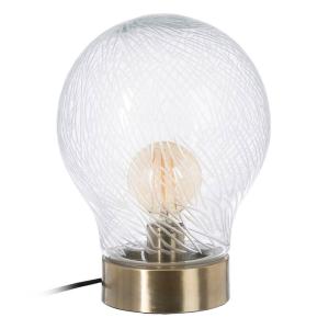Bigbuy Home Crystal Metal 23x23x30 Cm Table Lamp Trasparente