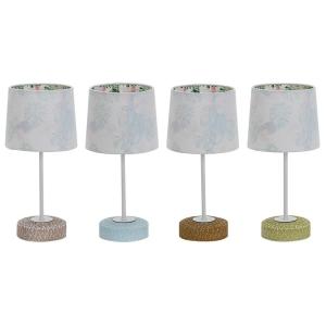 Home Decor Ceramic 16x16x33 Cm Table Lamp 4 Units Argento