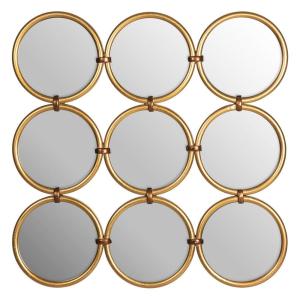 Bigbuy Home Metal 71.5x2.5x71.5 Cm Wall Mirror Oro