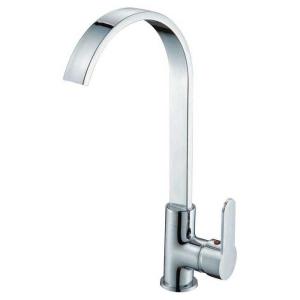 Artic Atlantic Curved Flat Single-lever Sink Faucet Argento