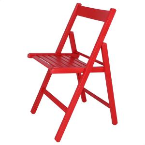 Wellhome Bas Chair In Beech Wood Finish 43x47x79 Cm Rosso