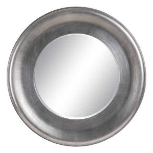 Bigbuy Home Crystal Wood 78x78 Cm Wall Mirror Argento