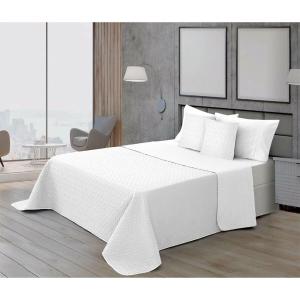 Muare Microsatén Bouti Sheet For 90x270 Cm Bed Bianco