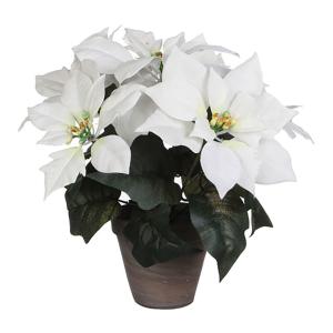 Mica Poinsettia 33x30 Cm Artificial Plant Bianco