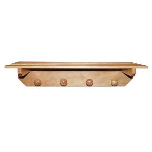 Wellhome Hanger And Shelf With 4 Wooden Knobs Varnish Finis…