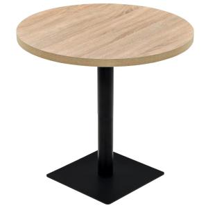 Vidaxl Tavolo Bistrot Mdf E Acciaio Tondo 80x75 Cm