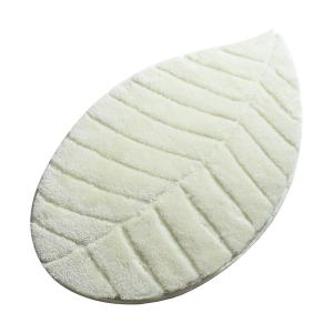 Wellhome Cream Leaf-shaped Bath Mat Beige