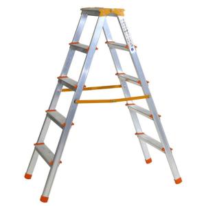 Plabell 5 Steps Pmds05t Double Aluminium Ladder Argento