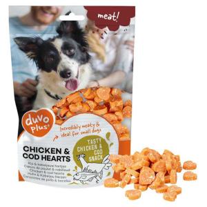 Duvo  Cod Chicken Hearts Dog Snack 180g Trasparente