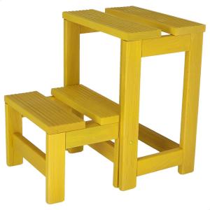 Wellhome 2-step Ladder Stool Made Of Wood Finish 32x23x40 C…