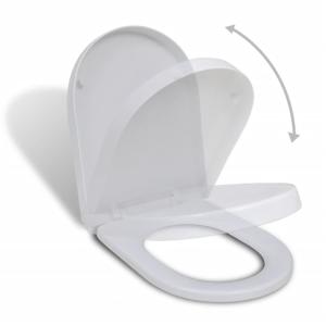 Vidaxl Sedile Wc Bianco Soft-close Quadrato