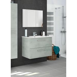 Dmora Mobile Lavabo Sospeso Con Due Cassetti E Specchio Col…