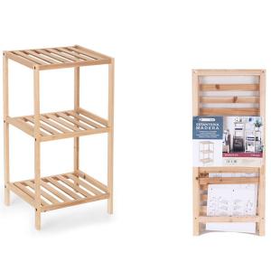 Confortime Wooden Shelf 3 Levels 35x30x70 Cm Marrone