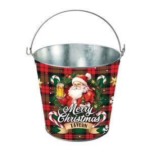 Guirma Buon Natale Secchio Di Metallo 19x23 Cm
