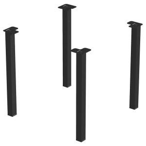 Emuca Square Legs For 50x50 Mm Table Nero