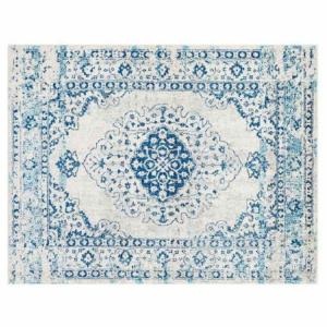 Home Decor Cotton Arab Chenille Carpet 160x230x1 Cm Blu