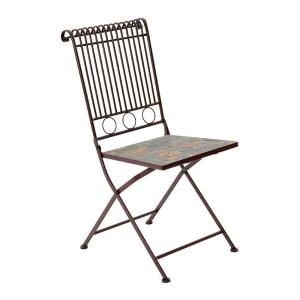 Edm Metal Chair With Mosaic 90x39 Cm Marrone
