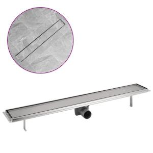 Vidaxl Scarico Doccia Lineare Acciaio Inox 83x14 Cm