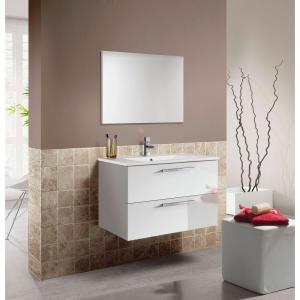 Dmora Mobile Lavabo Sospeso Con Due Cassetti E Specchio Col…