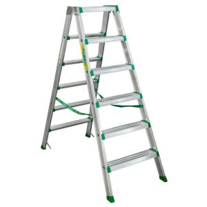 Plabell 5 Steps Ds05/14 Double Aluminium Ladder Argento