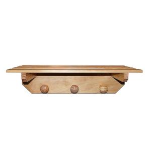 Wellhome Hanger And Shelf With 3 Wooden Knobs Varnish Finis…