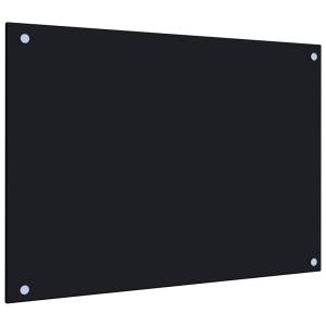 Vidaxl Alzatina Per Cucina Nera Vetro Temperato 70x50 Cm