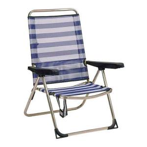 Alco Aluminum Beach Chair With High Back Handles Blu