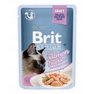 Brit Premium Gravy Sterilised Fillets Salmon 85g Wet Cat Fo…