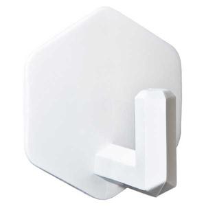 Brinox Hexagonal Plastic Adhesive Hook Hanger 2 Units Bianco