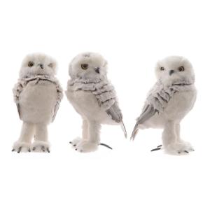 Edm Owl Polyester Christmas Tree Ornaments Beige