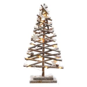 Decoris Rattan Snowy Effect Christmas Tree Led 50 Cm Marrone