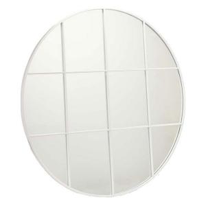 Gift Decor Round Metal 100x2.5x100 Cm Wall Mirror Bianco