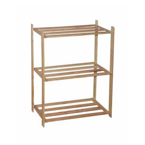 Wellhome Wooden Shelf With 3 Shelves 90x35x4 Cm Marrone