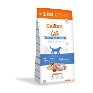 Calibra Life Adult Medium Breed Chicken 12kg 2kg Dog Food T…