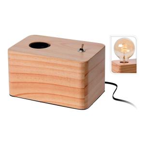 Atmosphera Lampada Con Legno E Base 27