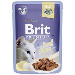 Brit Premium Jelly Fillets With Beef 85g Wet Cat Food Multi…