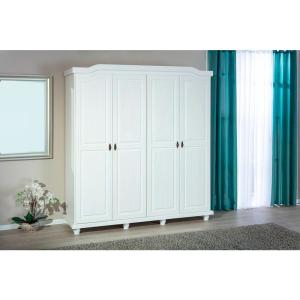 Dmora 4 Porte 197.5x59.5x182.2 Cm Nel Bianco Verniciato Sol…