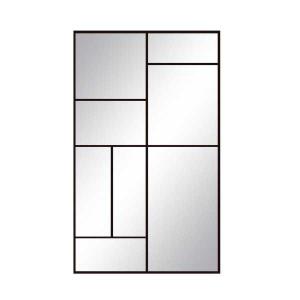 Bigbuy Home Crystal Metal 60x1.5x100 Cm Wall Mirror Nero