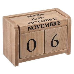 Atmosphera Colonial Wooden Calendar Beige