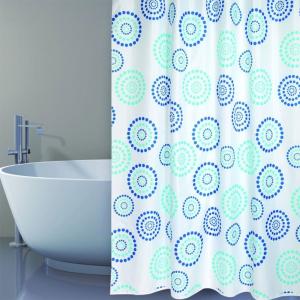 Msv Polyester Bath Curtain 180x200 Cm Blu
