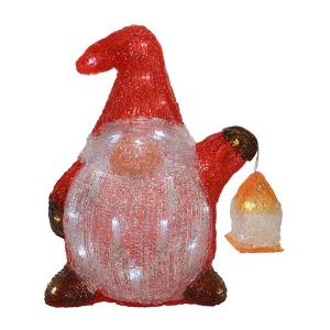 Lumineo 72239 29x25x17 Cm Led Gnome Figure Rosso