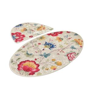 Wellhome Set Di Tappeti Da Bagno Fiori 2 Pezzi