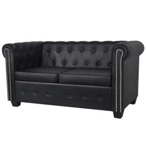 Vidaxl Chesterfield 2 Posti Artificiale Pelle