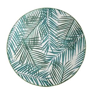 Wellhome Round Bath Mat With Green Leaves Verde