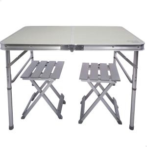 Aktive Table With Two Chairs Set Grigio