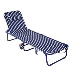 Atosa 186x56x26 Cm Aluminum Beach Chair Bianco,Blu