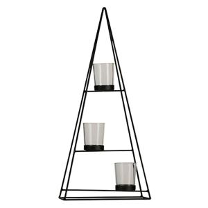 House Of Seasons Cone Candleholder 22x9x48 Cm Nero