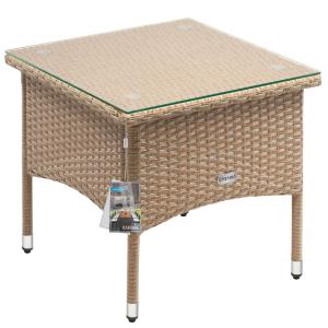Tavolino da appoggio polyrattan grigio 50x50x45cm