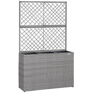 Fioriere con traliccio polyrattan grigio