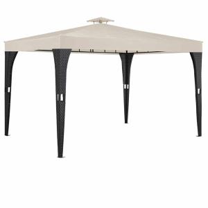 Gazebo da giardino crema polyrattan 3x4m